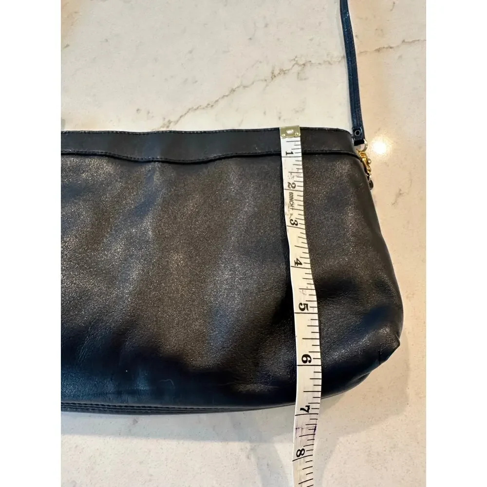 Vintage Etienne Aigner Navy Leather Mini Shoulder Bag 90’s Y2K Minimalist Purse